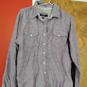 Coupe collection purple cotton button down shirt size L fits like M